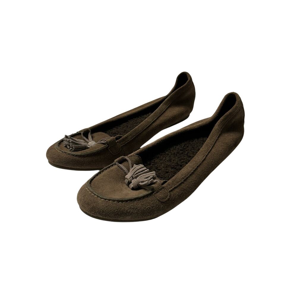 Crocs Dual Comfort Brown Suede and Faux Sherpa Moccasins 9 - Picture 2 of 8